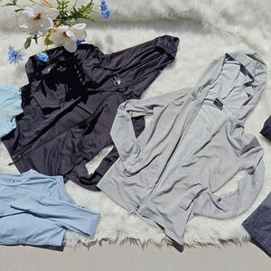 Light Gray Hooded Zip-Up Jacket